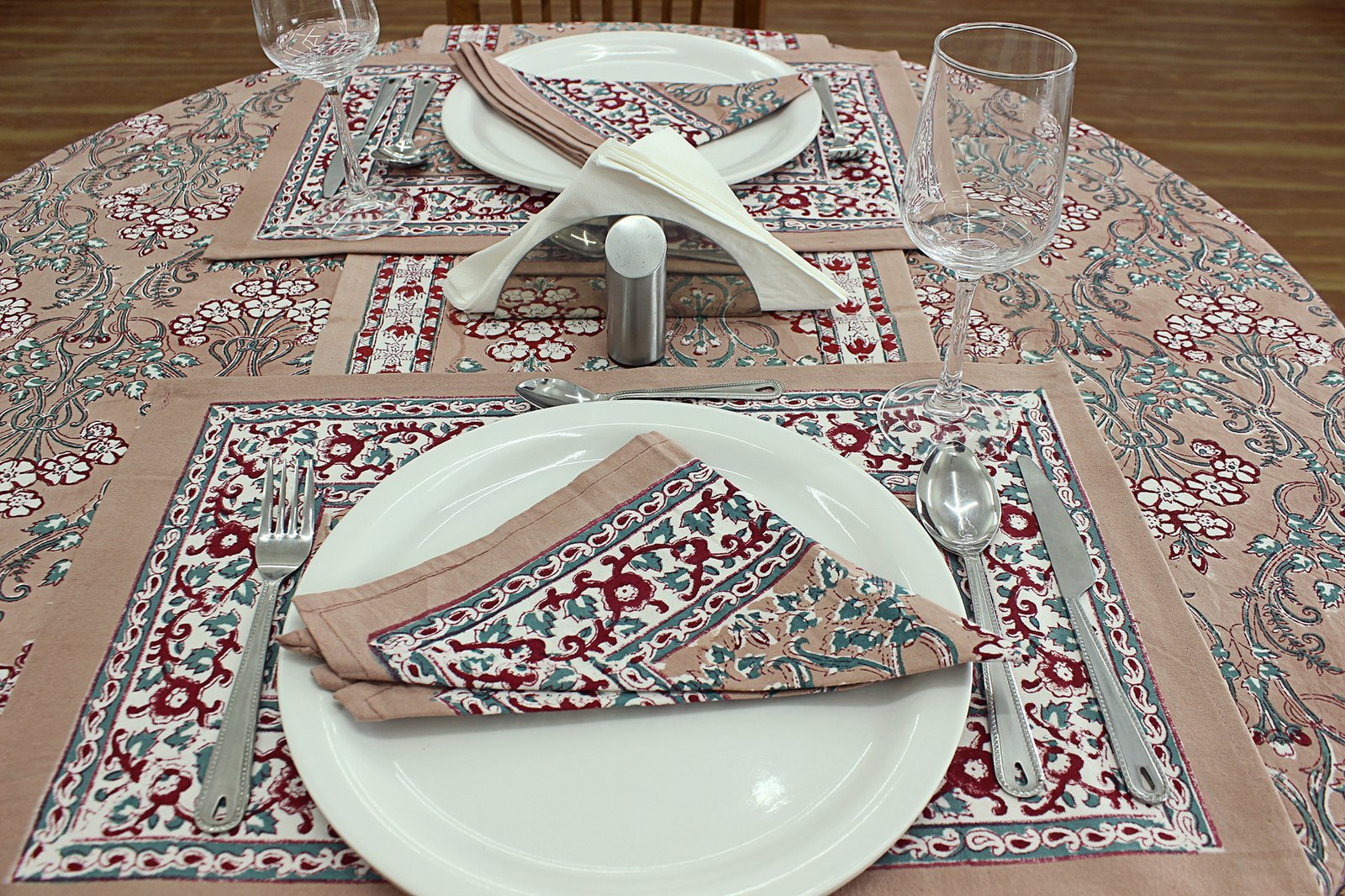 Round Cotton Tablecloth – Traditional Hand Block Print Design HG-RTC-5006 - Image 6