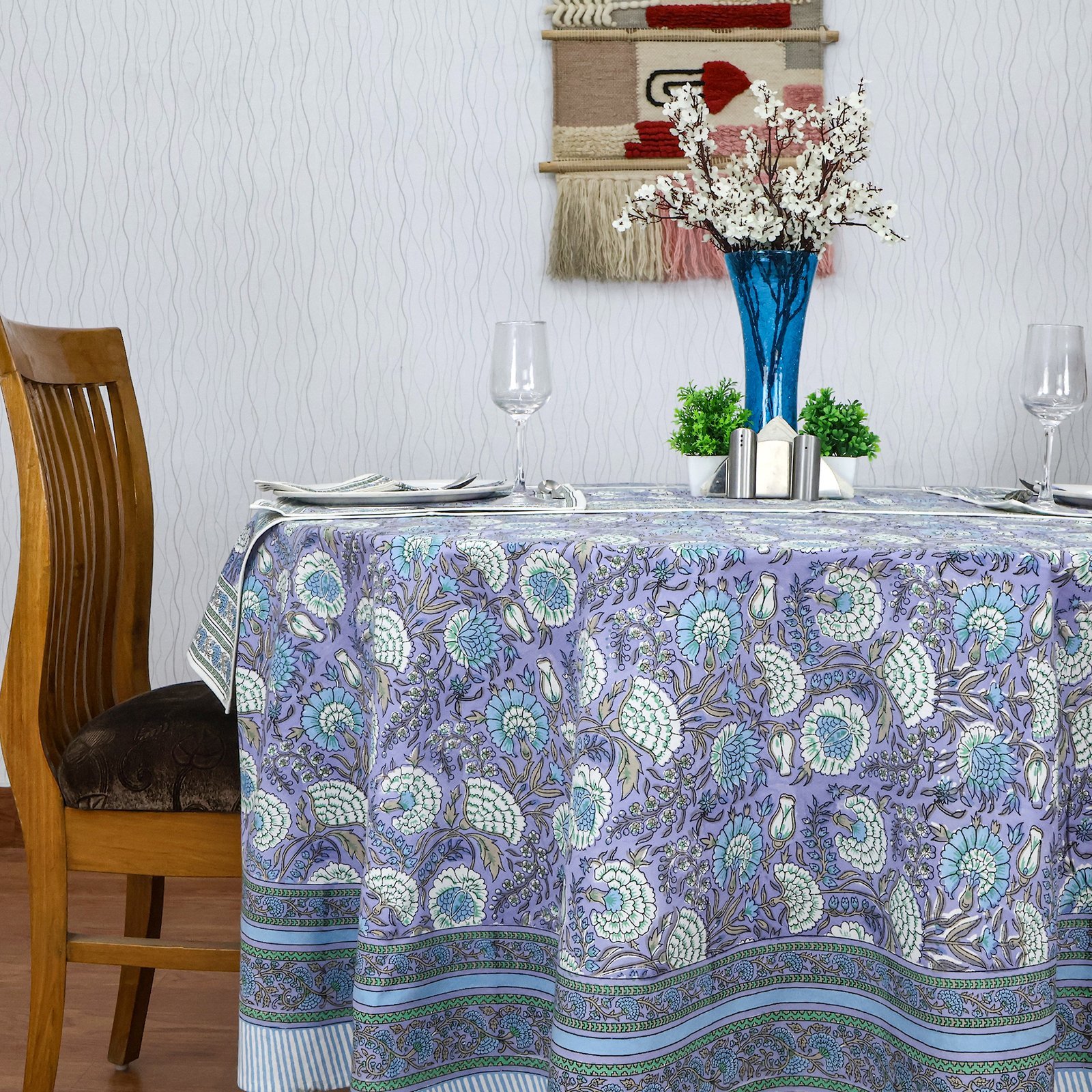 Decorative Round Tablecloth – Hand Block Printed Cotton Fabric HG-RTC-5008 - Image 5