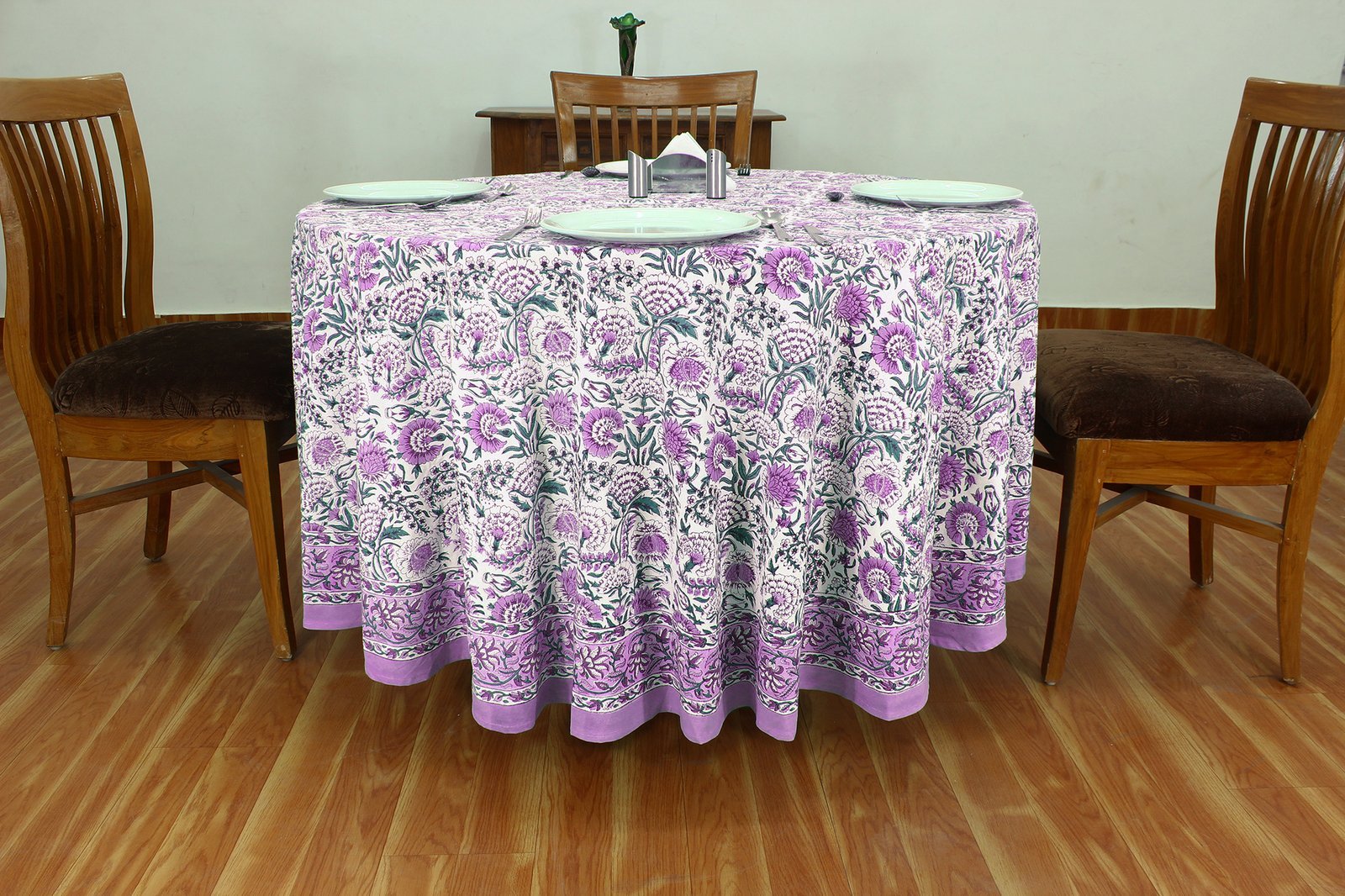 100% Cotton Hand Block Print Tablecloth – Round Shape HG-RTC-5009 - Image 5