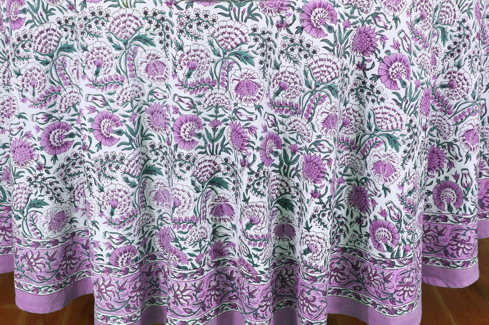 100% Cotton Hand Block Print Tablecloth – Round Shape HG-RTC-5009 - Image 6