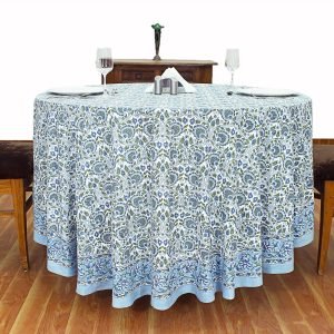 Soft Cotton Round Tablecloth – Handcrafted Block Print Design HG-RTC-5010